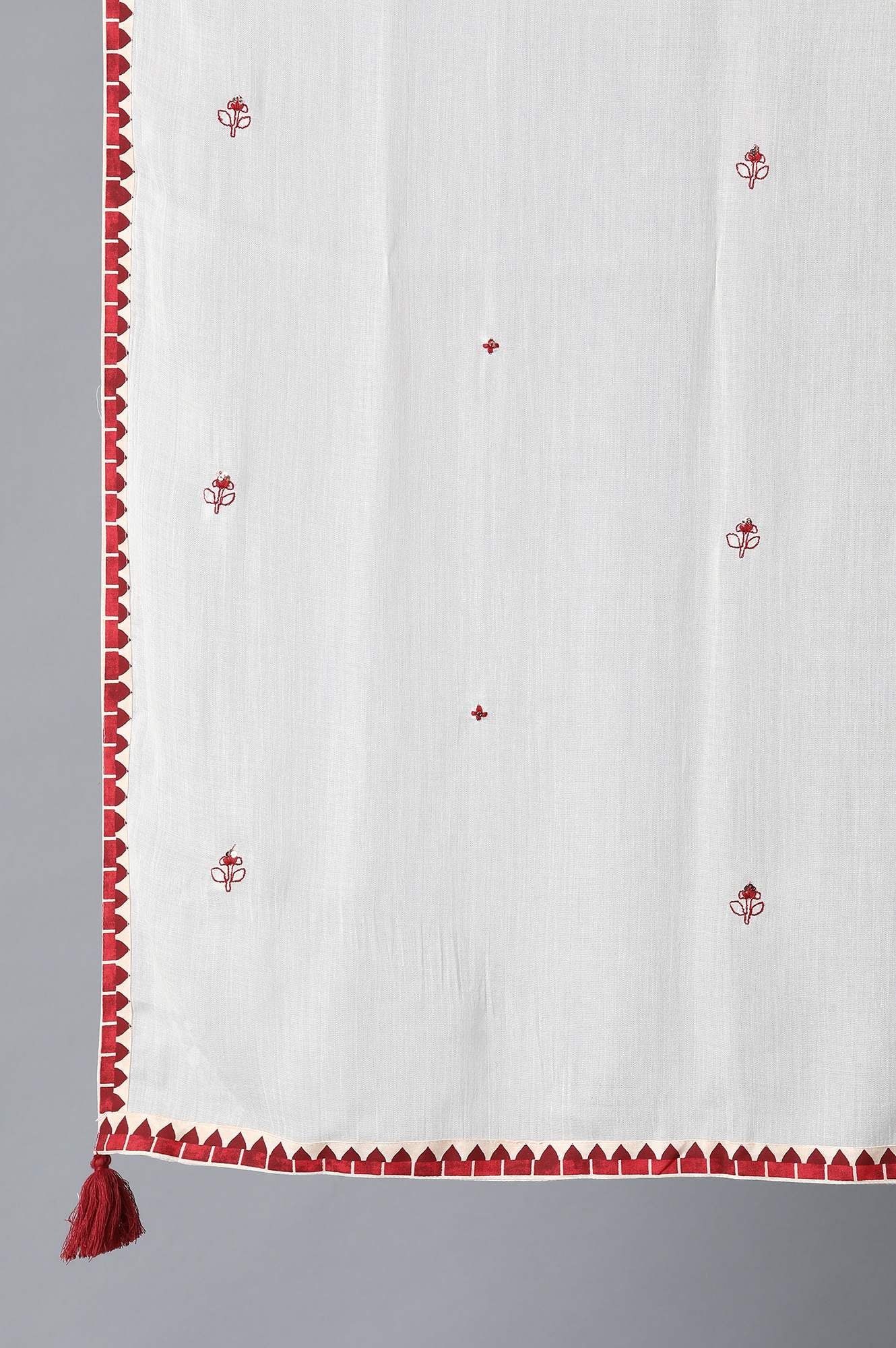 Off-White Embroidered Dupatta