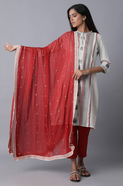 Red Booti Dupatta