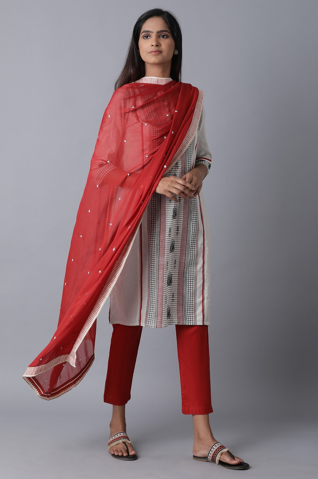 Red Booti Dupatta