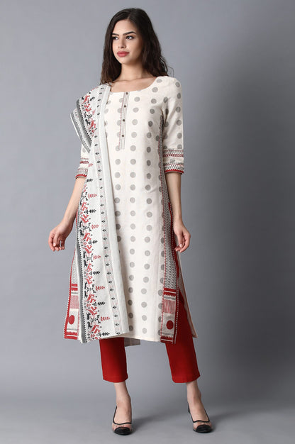 Off-White Printed Dupatta