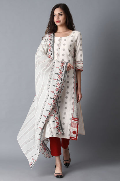 Off-White Printed Dupatta