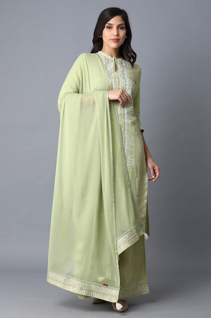 Mint Green Mukaish Drape