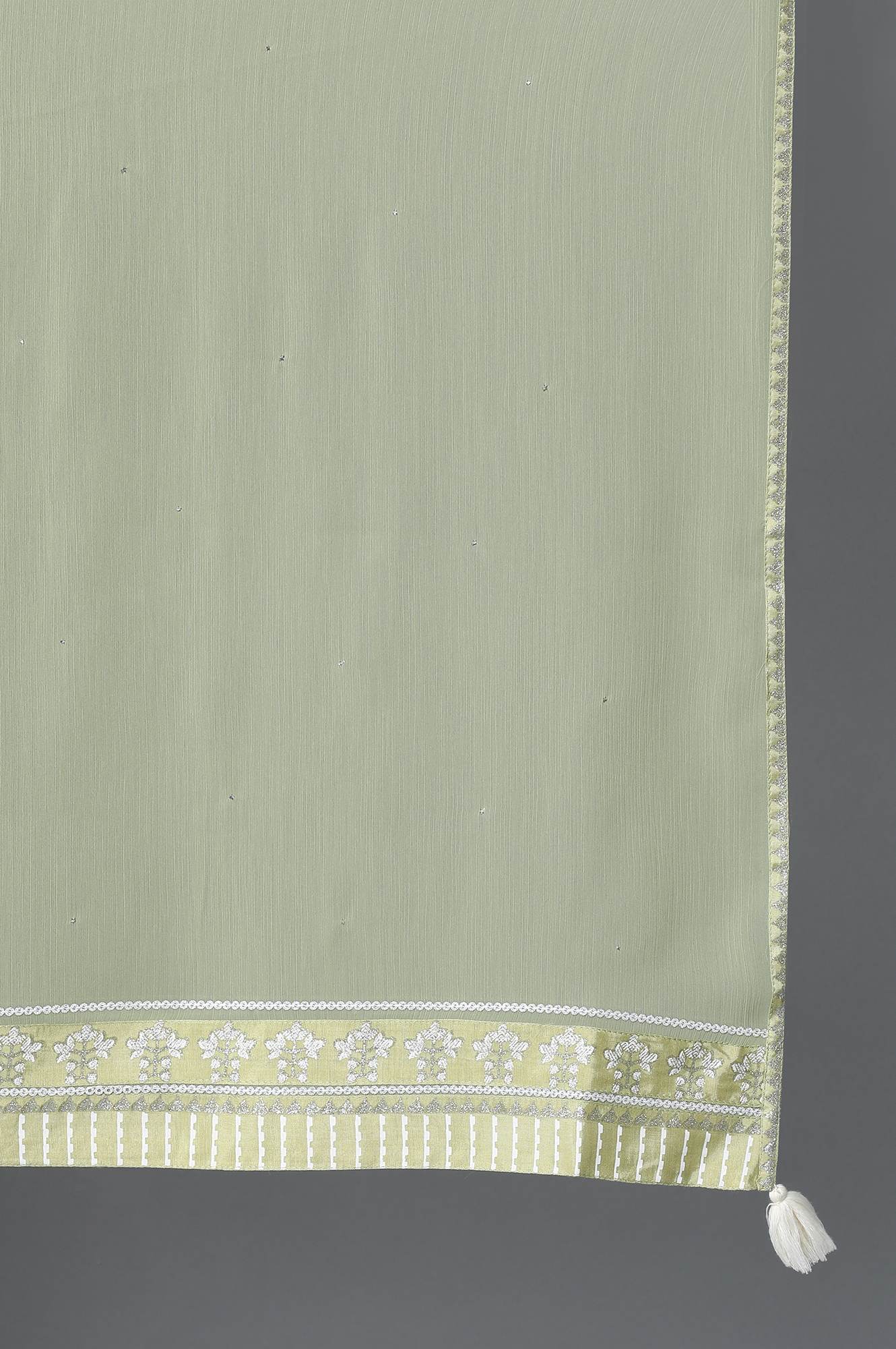 Mint Green Mukaish Drape