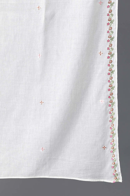 Ecru Multicoloured Embroidered Drape