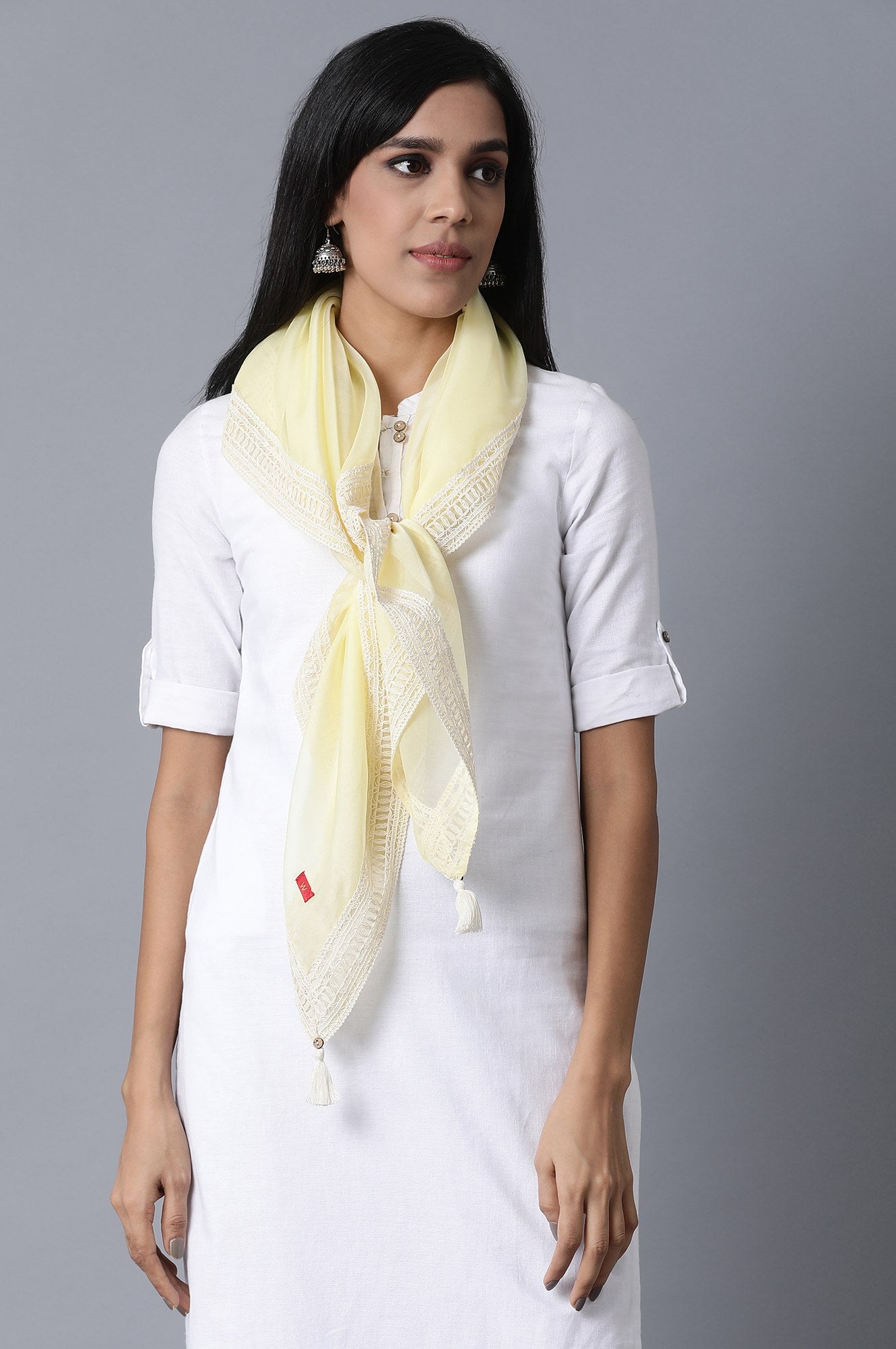 Pale Yellow Solid Scarf
