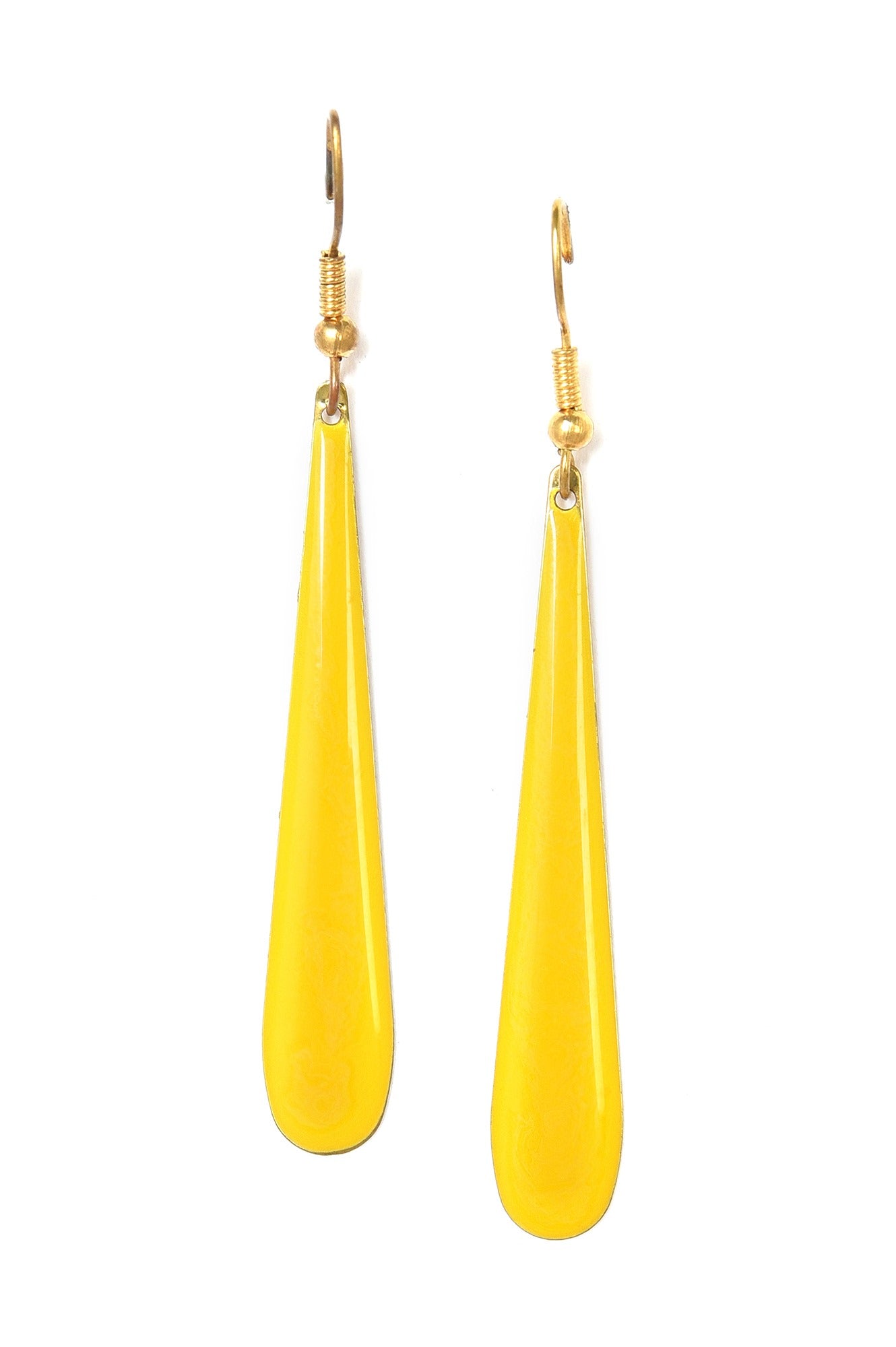 Yellow Handcrafted Casual Drop Earrings