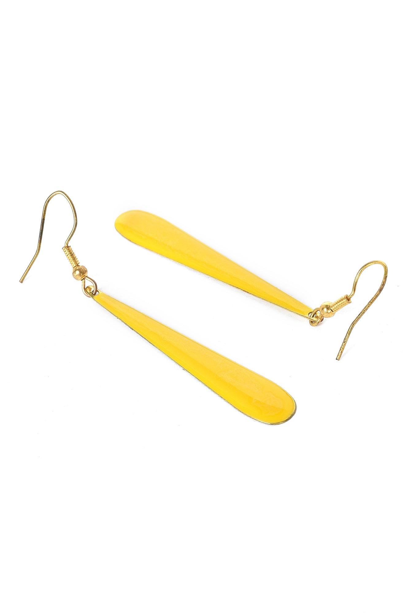 Yellow Handcrafted Casual Drop Earrings