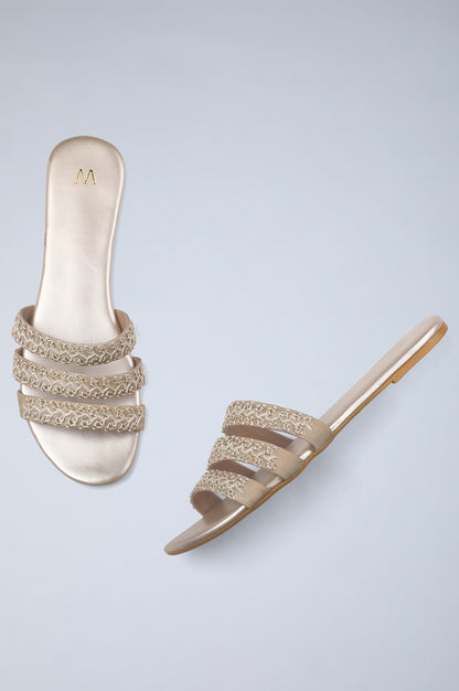 Light Metallic Gold Flats