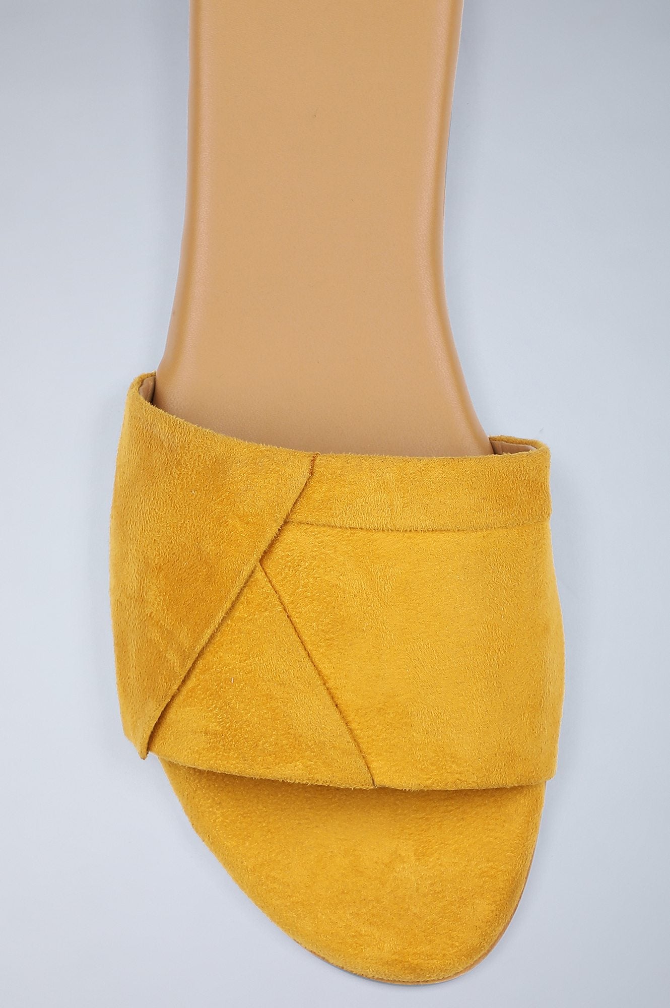 Mustard Almond Toe Solid Flats