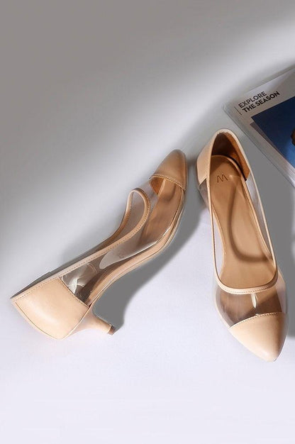 Nude Pointed Toe Kitten Heels - wforwoman