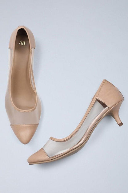 Nude Pointed Toe Kitten Heels - wforwoman