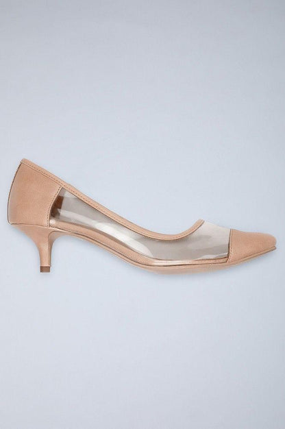 Nude Pointed Toe Kitten Heels - wforwoman