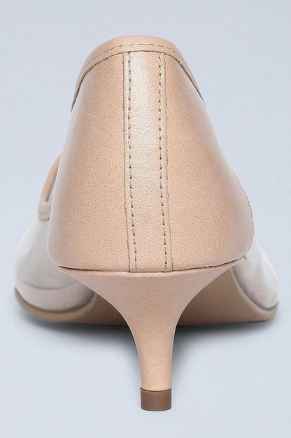 Nude Pointed Toe Kitten Heels - wforwoman