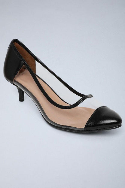 Black Pointed Toe Kitten Heels - wforwoman