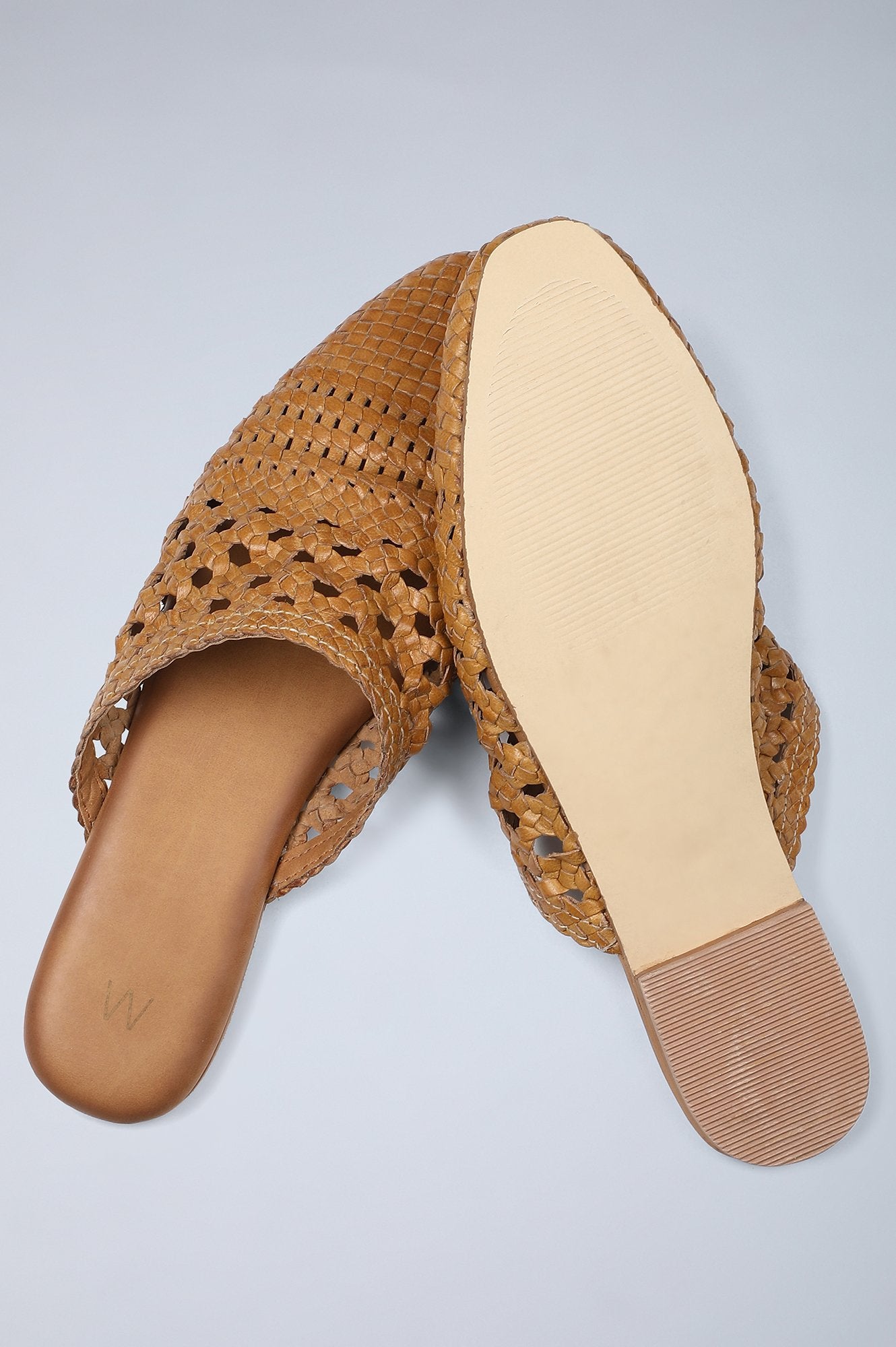 Mustard Woven Flat Mules