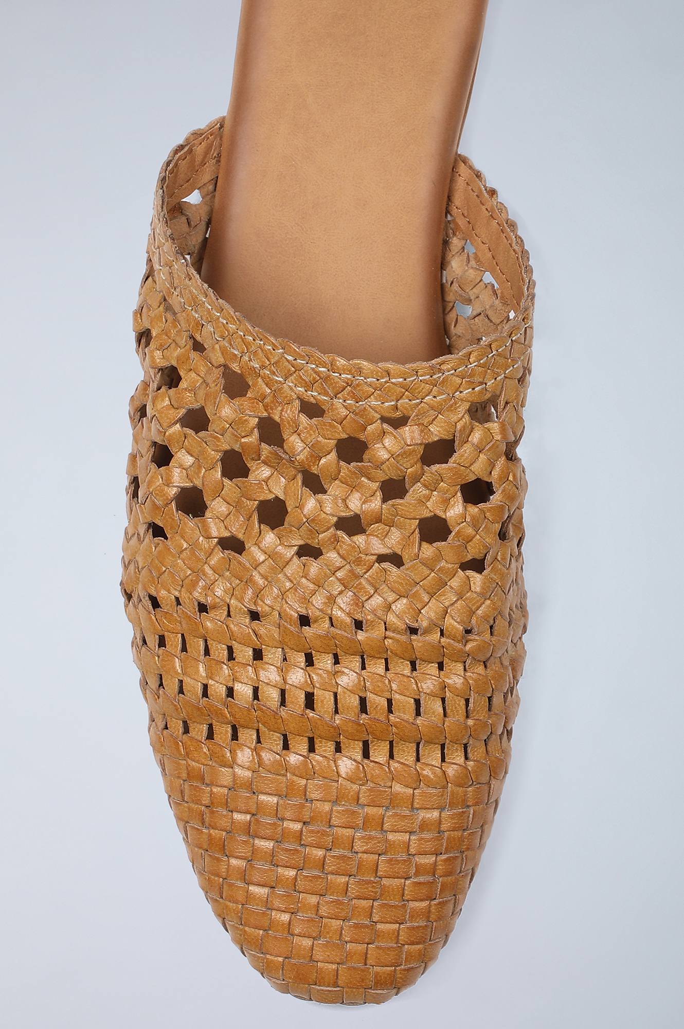 Mustard Woven Flat Mules