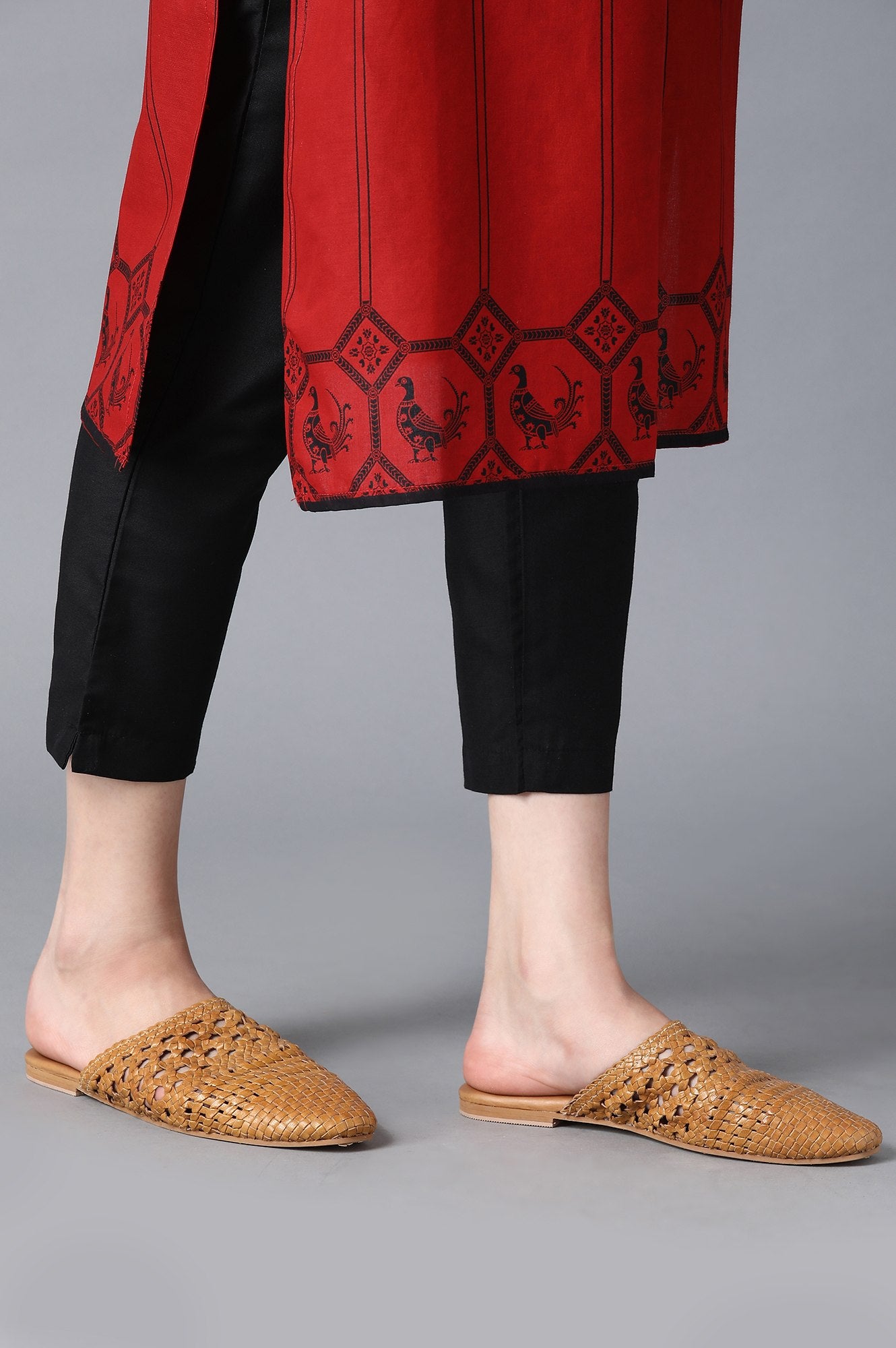 Mustard Woven Flat Mules