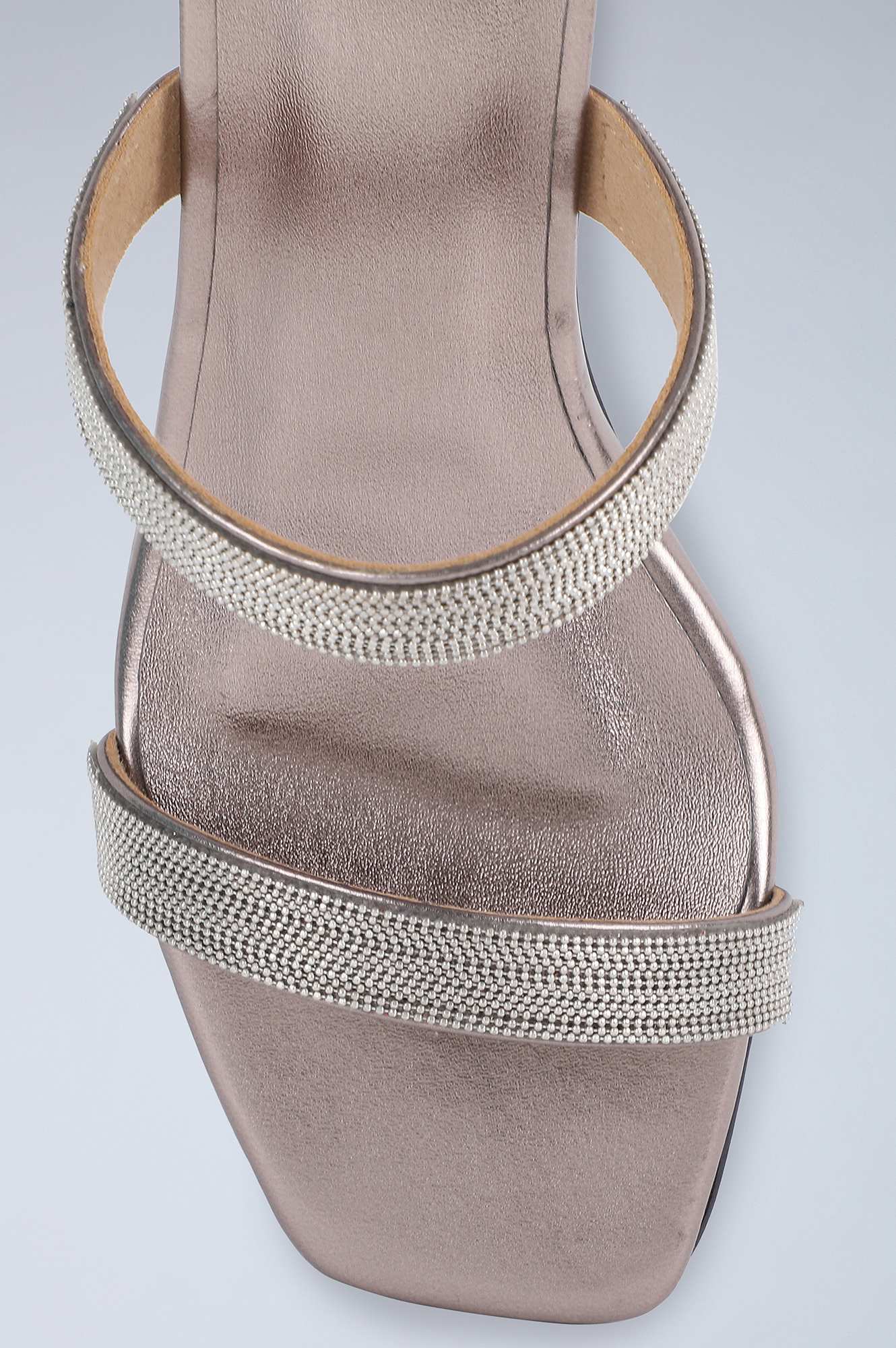 Pewter Embellished Block Heels