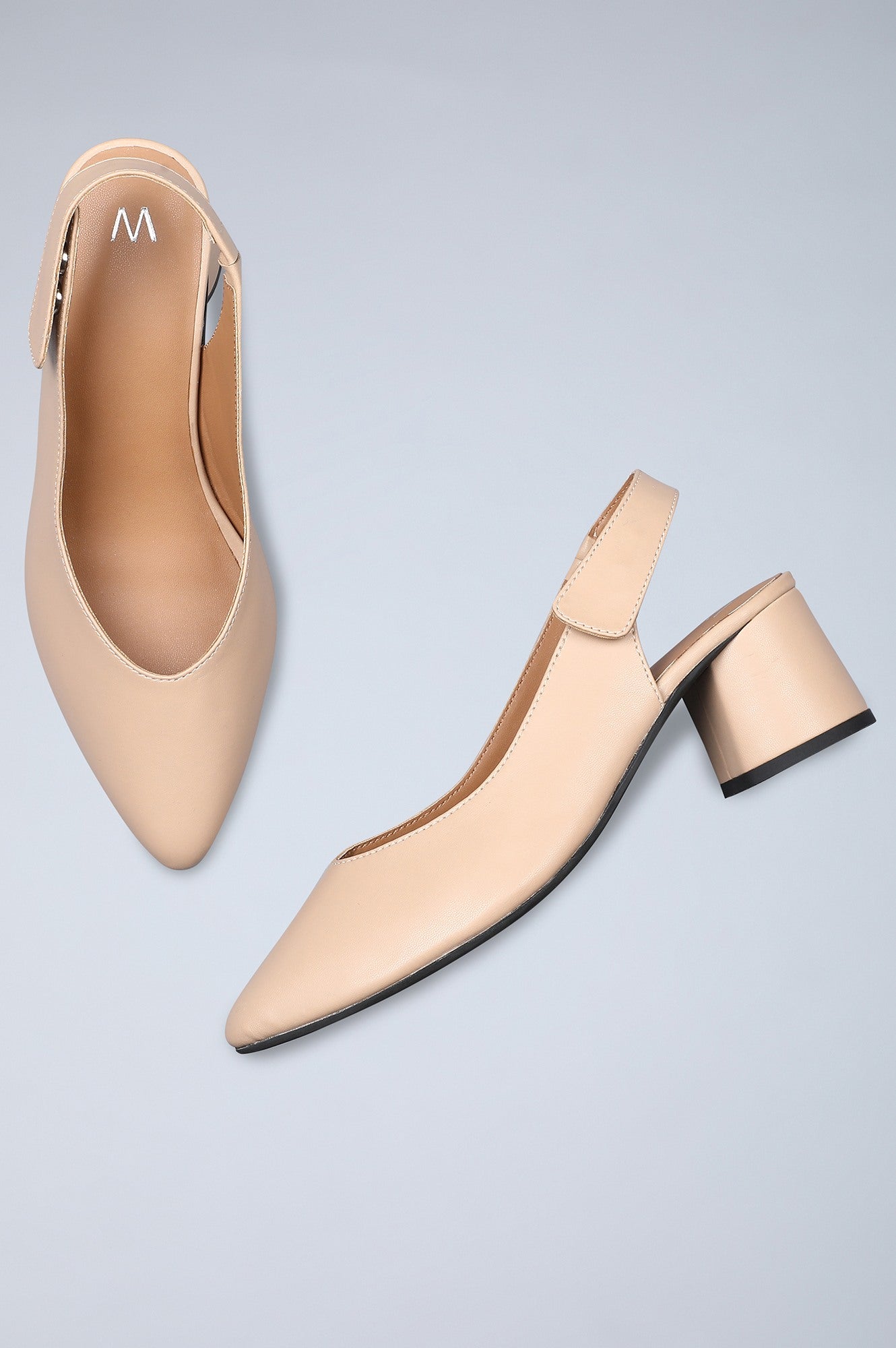 Dusty Gold Pointed Toe Block Heels