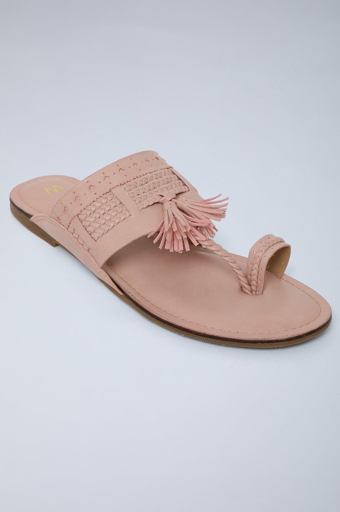 W Solid Pink Round Toe Flat - wforwoman