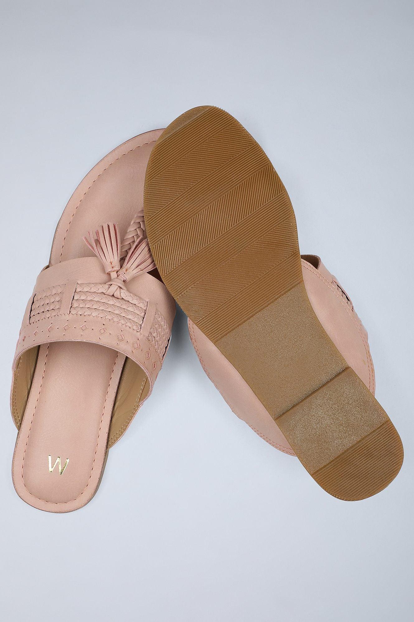 W Solid Pink Round Toe Flat - wforwoman
