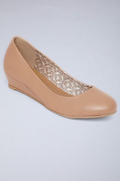 Blush Round Toe Solid Wedges - wforwoman