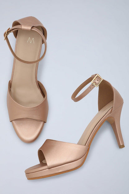 W Solid Rose Gold Almond Toe Stiletto - wforwoman