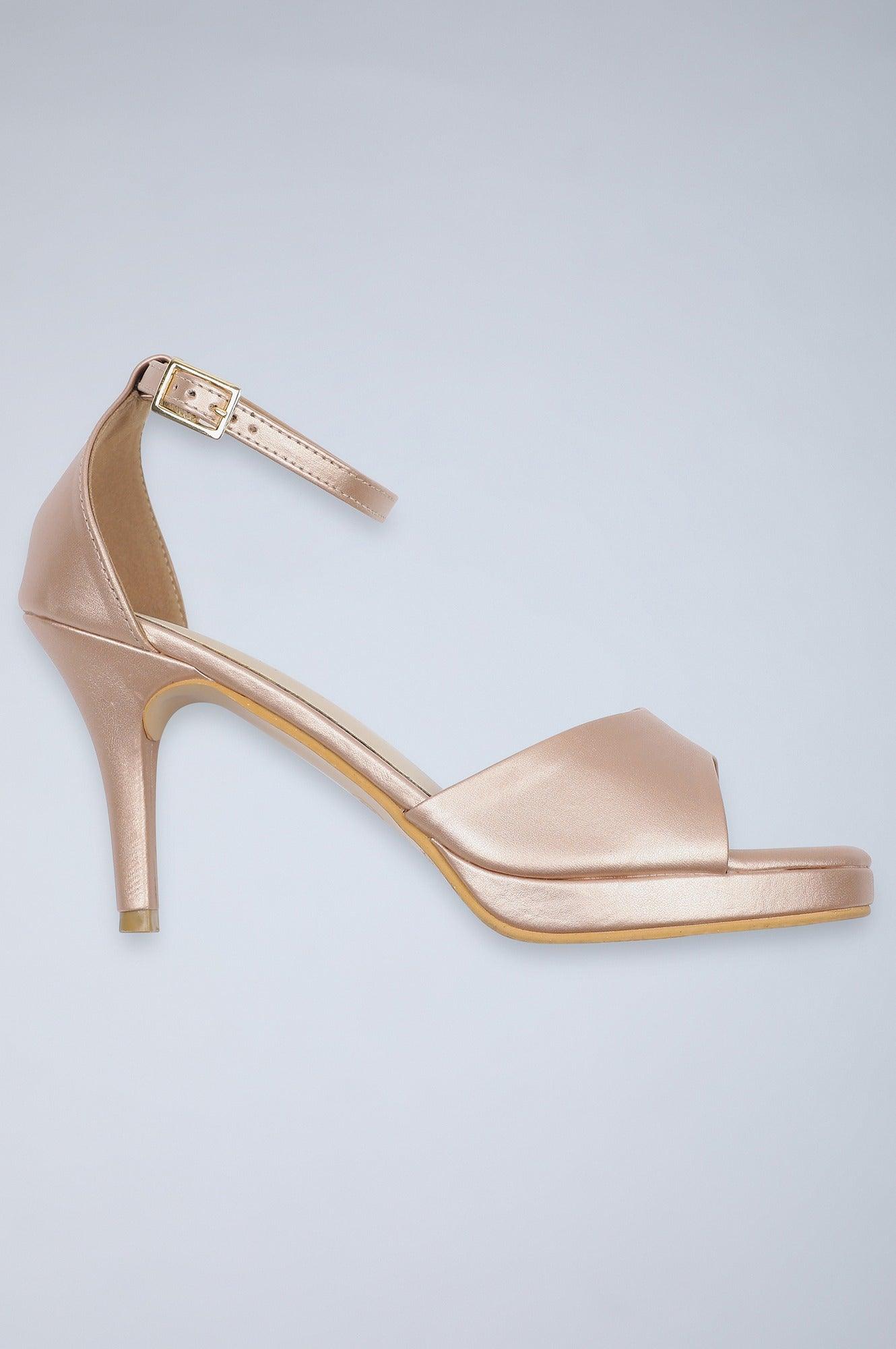 W Solid Rose Gold Almond Toe Stiletto - wforwoman