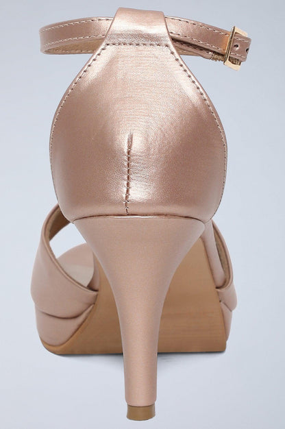 W Solid Rose Gold Almond Toe Stiletto - wforwoman