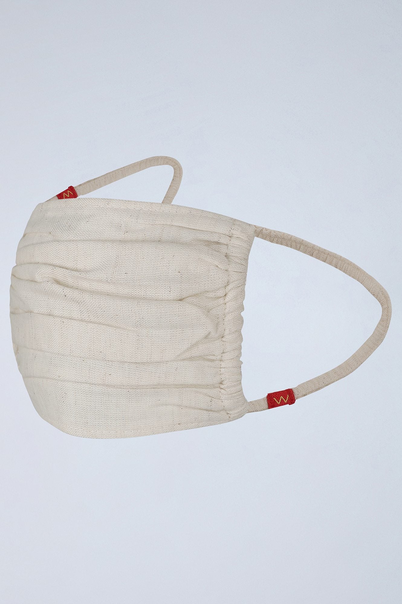 Beige Gathered Reusable Mask - Single Piece