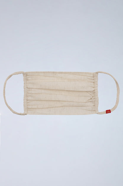 Beige Gathered Reusable Mask - Single Piece