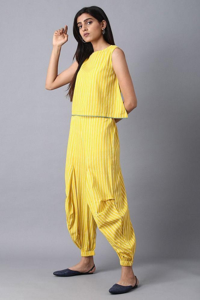 Yellow Round Neck Set - wforwoman