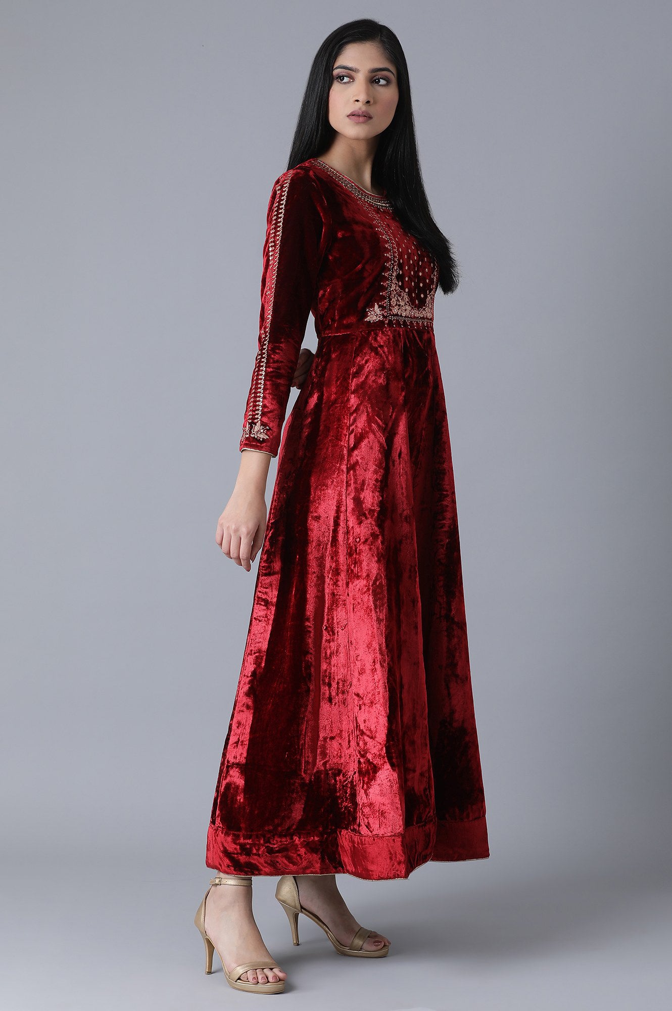 Glam Maroon Festive Dress