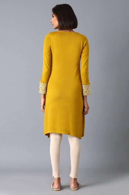 Yellow Solid Straight kurta - wforwoman