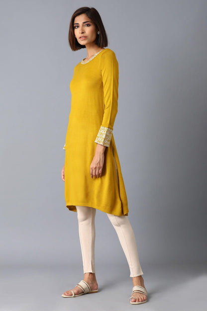 Yellow Solid Straight kurta - wforwoman