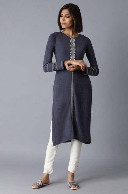 Light Purple Solid Straight kurta - wforwoman