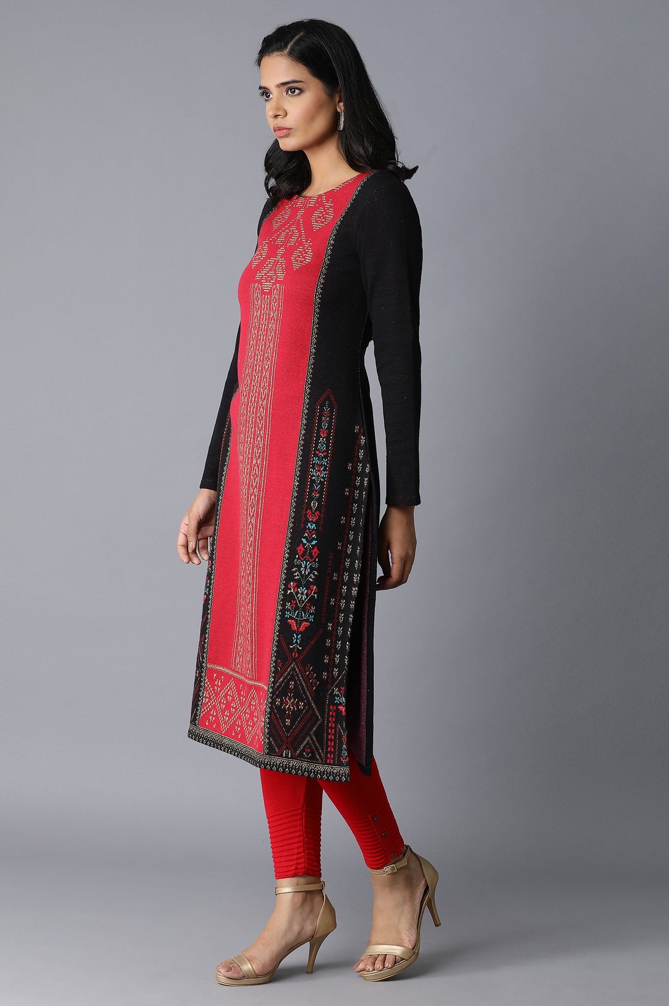 Raspberry Rose Straight Winter kurta