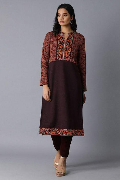 Orange Straight kurta - wforwoman