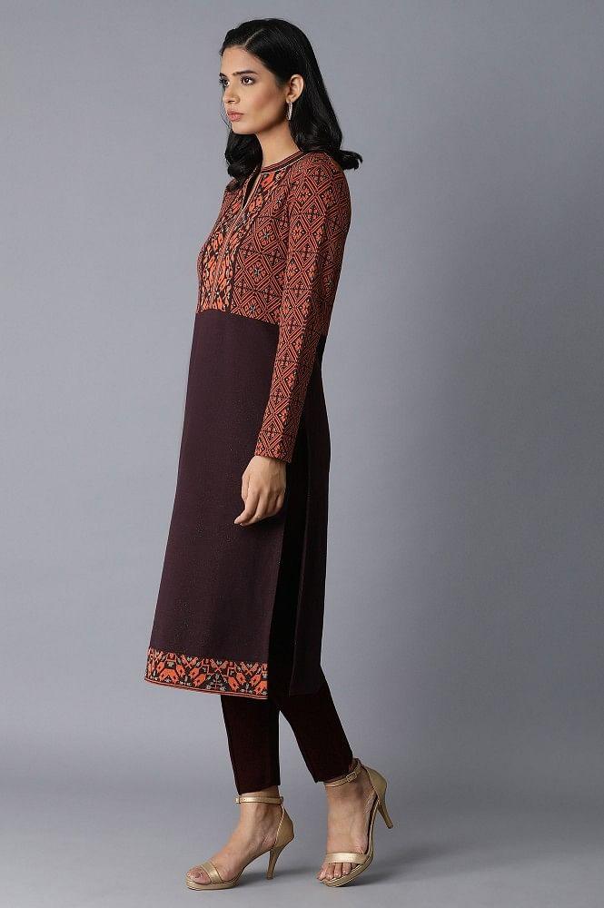 Orange Straight kurta - wforwoman