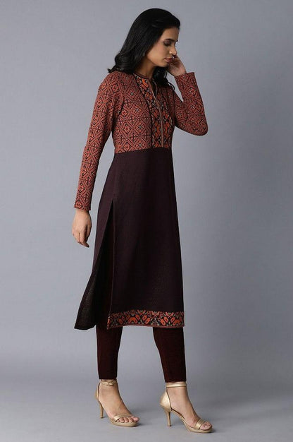 Orange Straight kurta - wforwoman