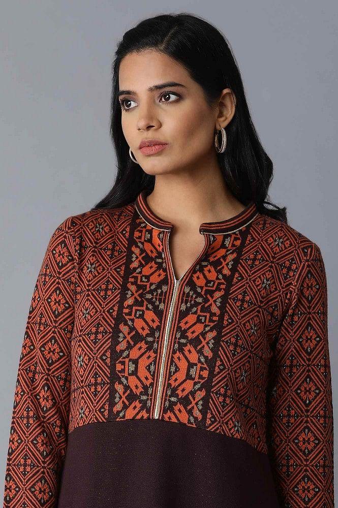 Orange Straight kurta - wforwoman