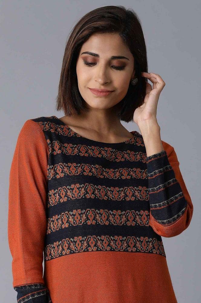 Orange Straight kurta - wforwoman