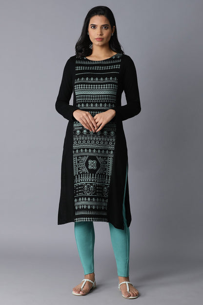 Jade Green Acrylic Jacquard Kurta