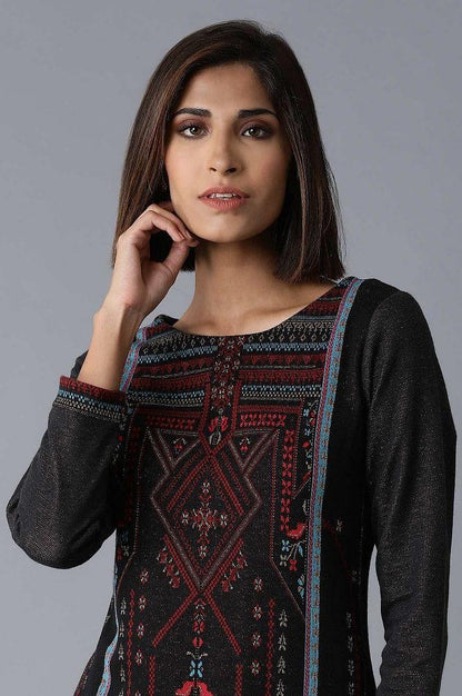 Jet Black Straight kurta - wforwoman