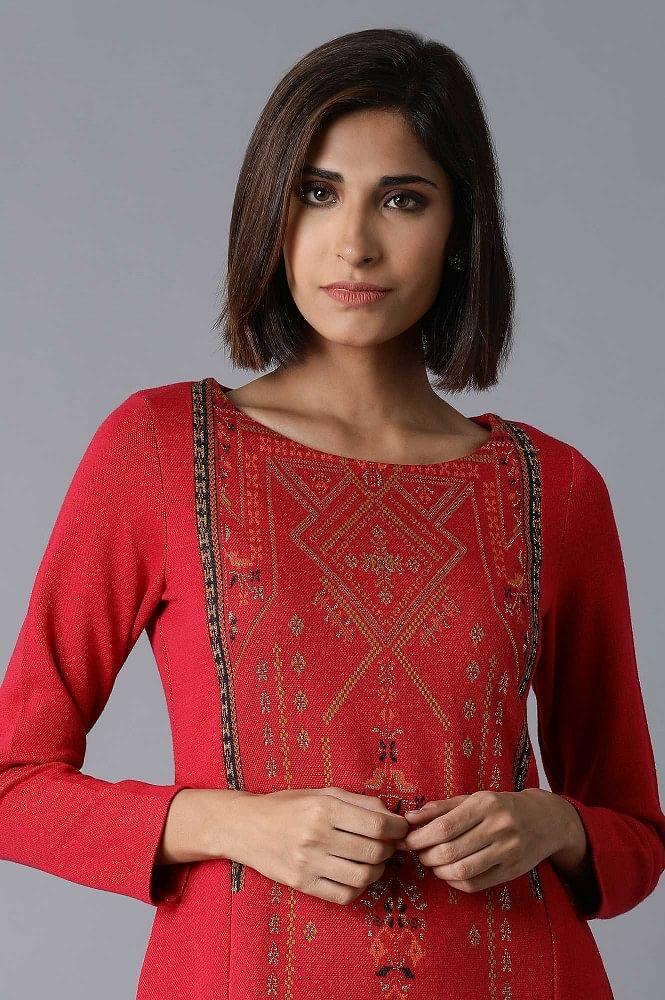 Tile Blue PC Jacquard kurta - wforwoman