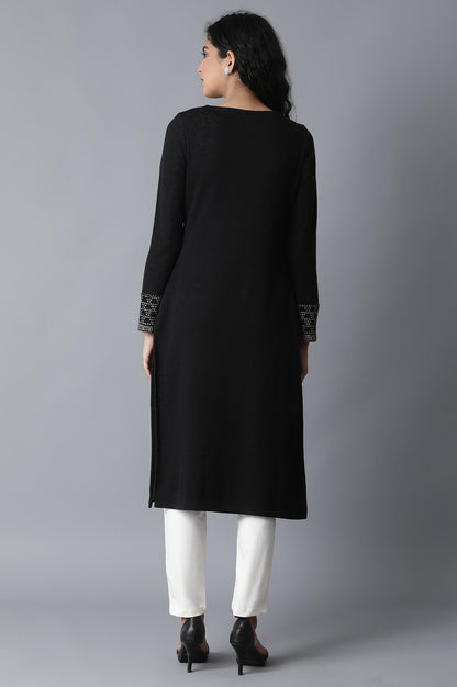 Black PC Jacquard kurta