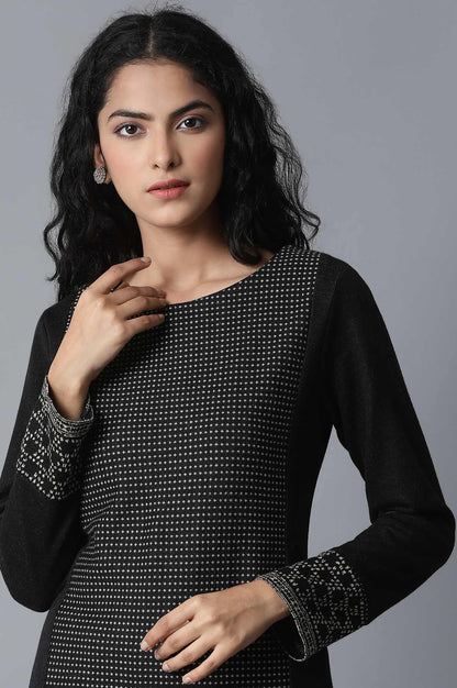 Black PC Jacquard kurta