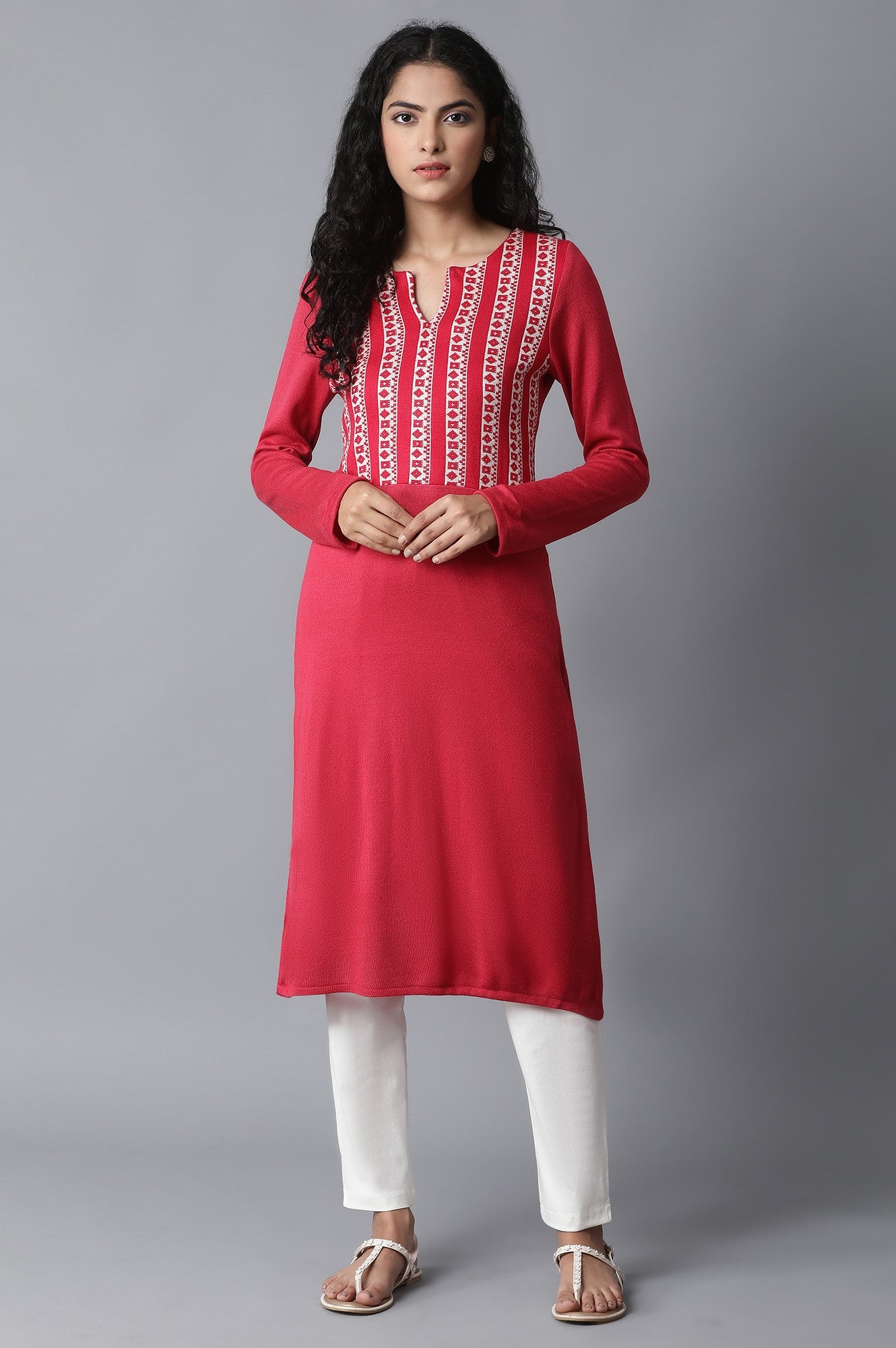 Raspberry Rose Acrylic kurta