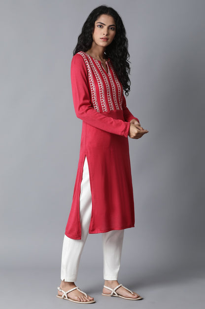 Raspberry Rose Acrylic kurta