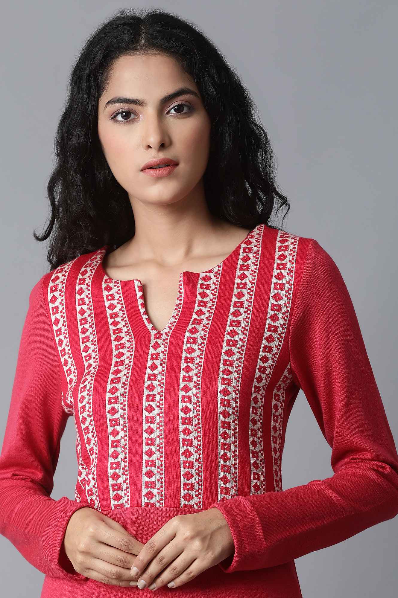 Raspberry Rose Acrylic kurta